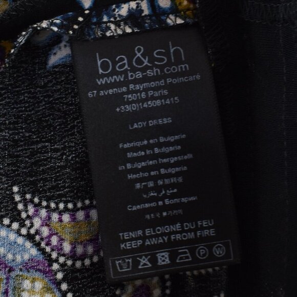 ba&sh Vienne Dress Noir Paisley Floral Midi - S - Picture 11 of 11